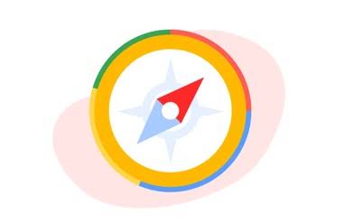 Google カラーのコンパスのイラスト。