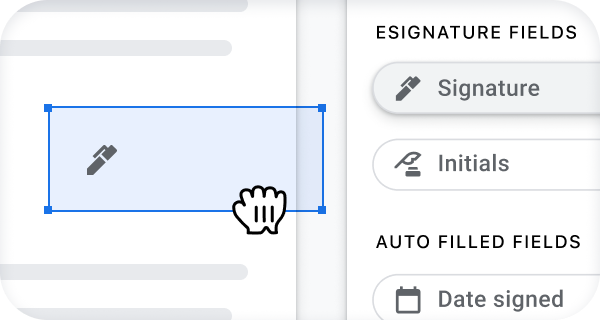 Campos de arrastar e soltar no app Documentos Google