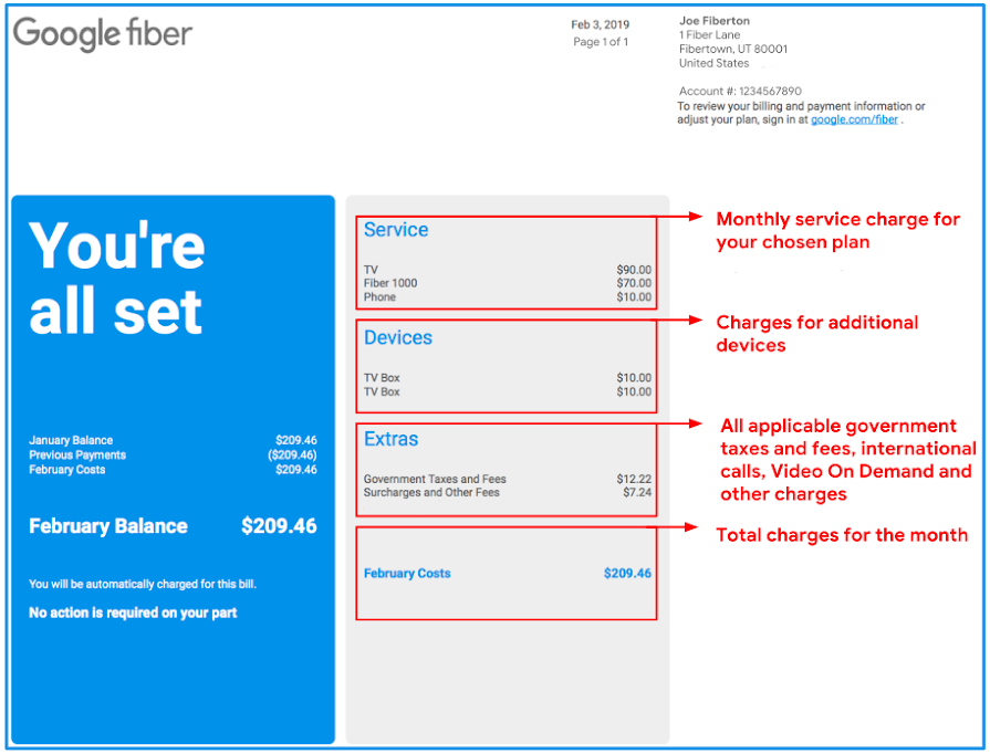 account billing statement