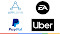  Logotipos de AppLovin, EA, PayPal y Uber