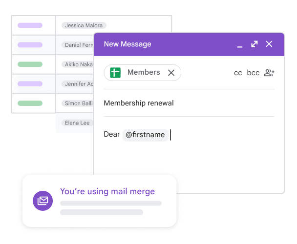 Mailfletning laver personlig tilpasning af mails med et fletningstag.