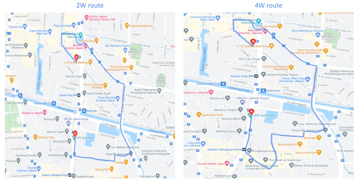 Two Wheel vs. 4 Wheel Routes