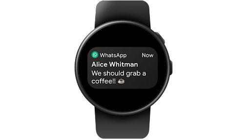 Using WhatsApp on Wear OS to read and reply to messages on a smartwatch.