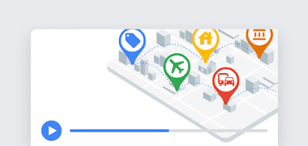 Illustration of different points of interest in a city