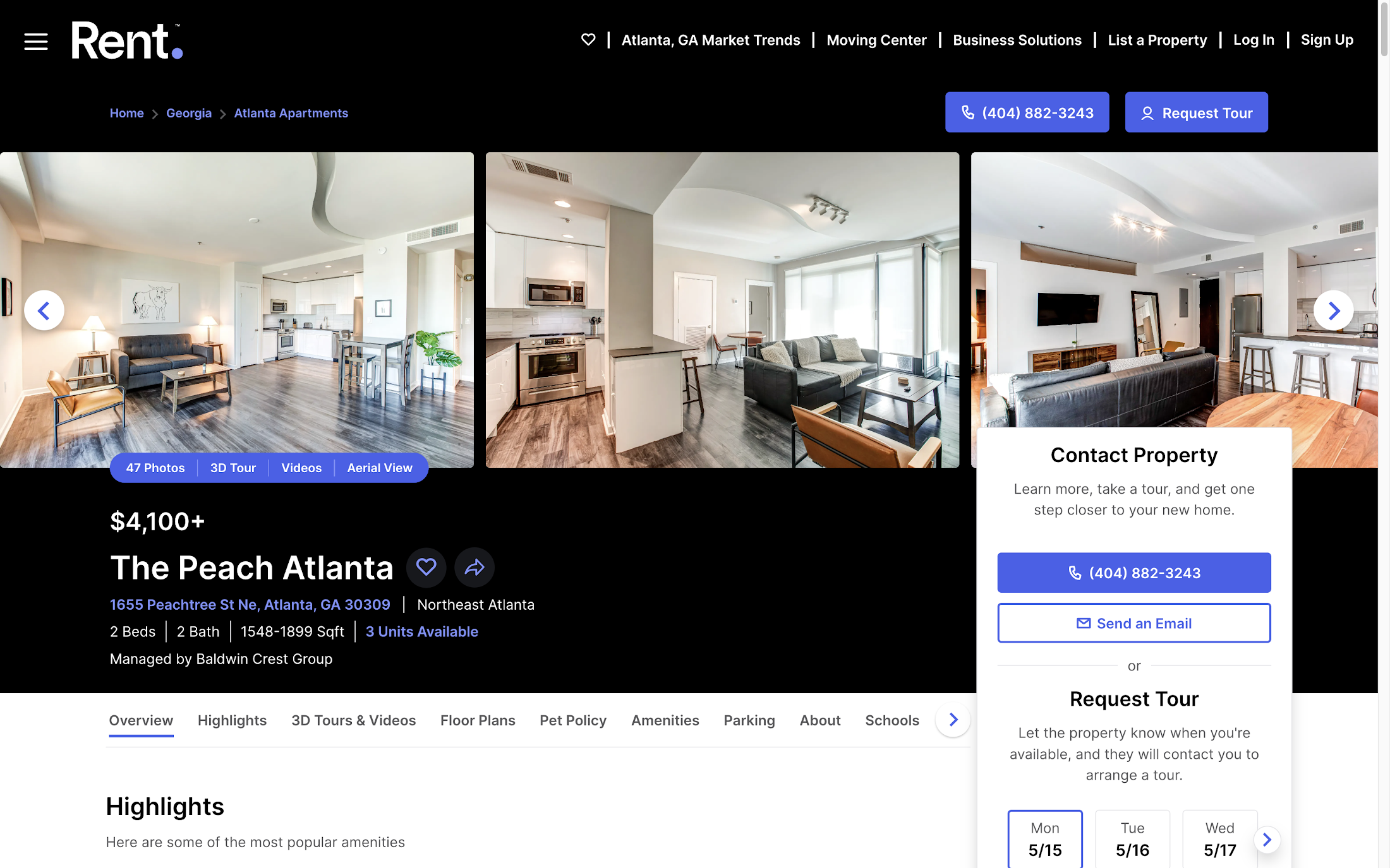 Rent. listing in Atlanta