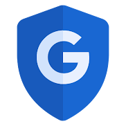Bouclier de sécurité bleu avec extrémité pointue et logo G majuscule de Google placé au centre.