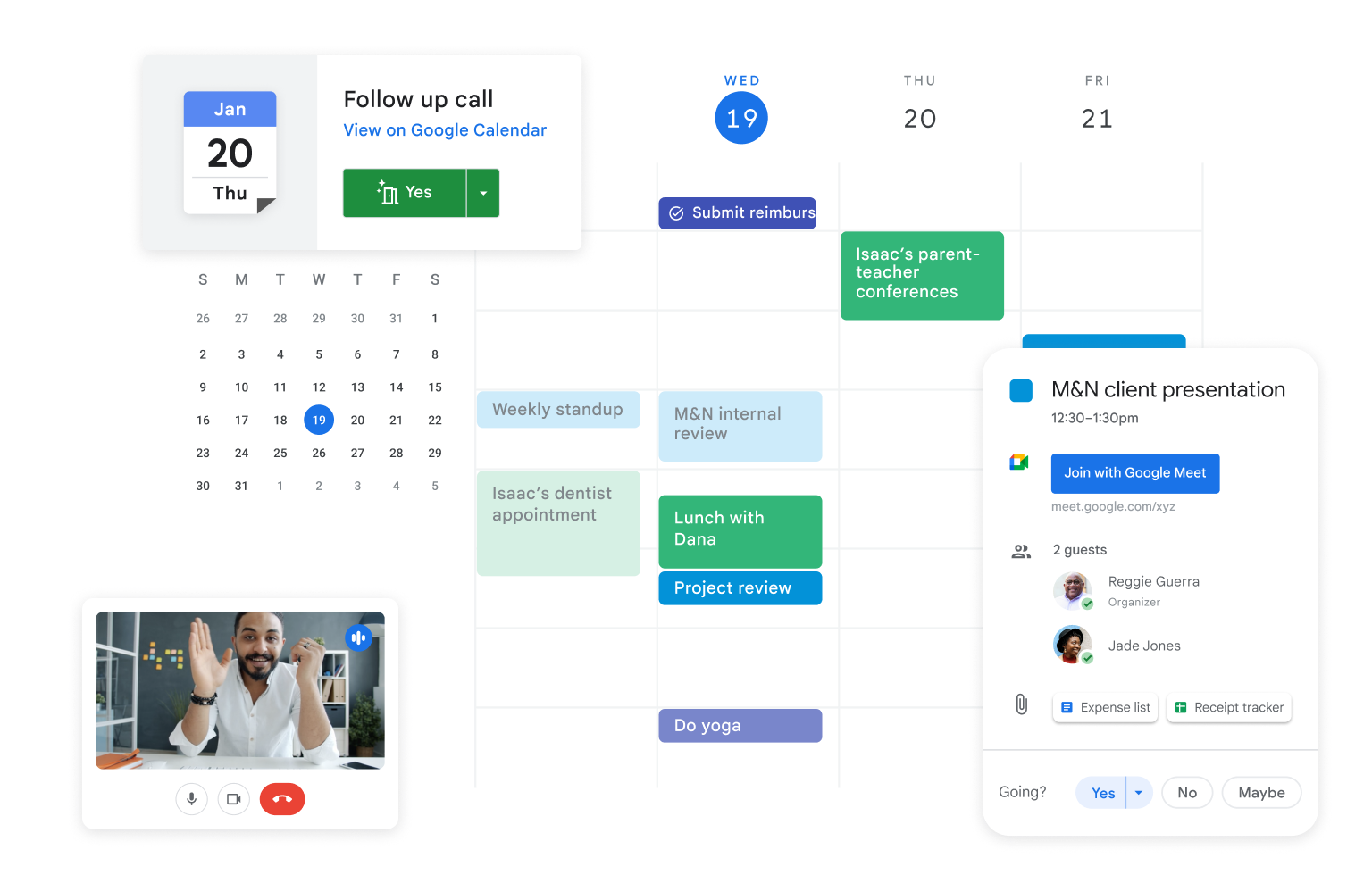 Calendario condivisibile con Google Workspace.