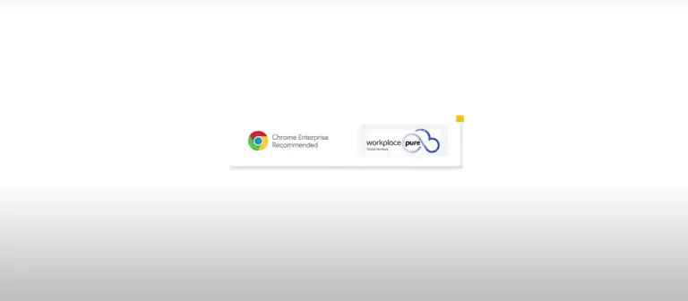 Chrome Enterprise and Konica Minolta Workplace Pure logos