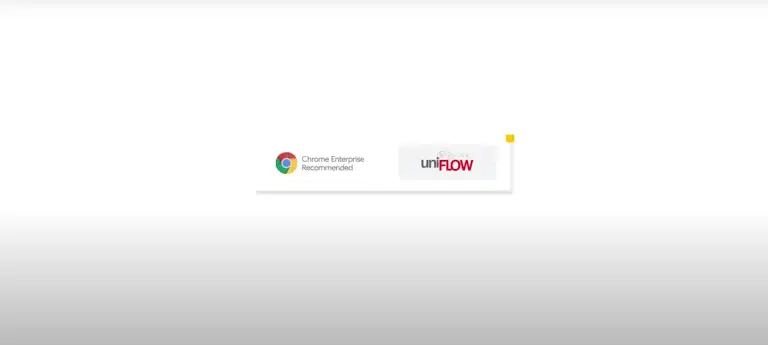 Chrome Enterprise and UniFLOW logos