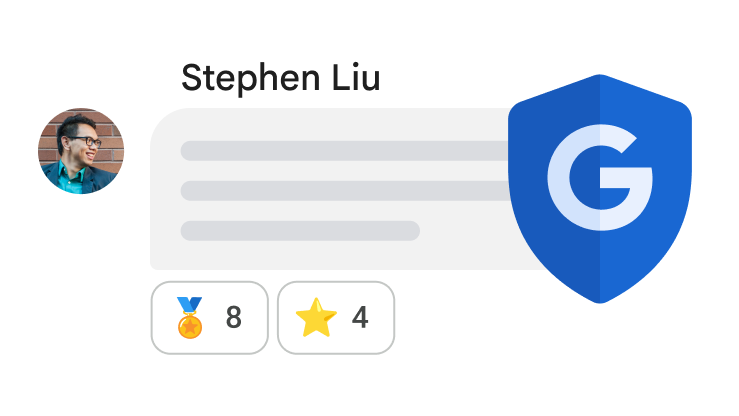 Message Chat superposé avec le bouclier de sécurité Google pour indiquer la sécurité intégrée.