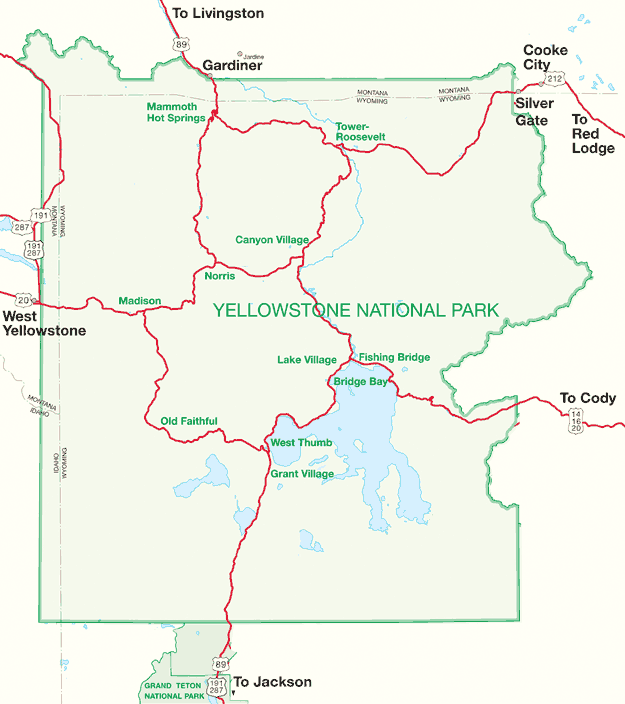 Yellowstone Lodging Map