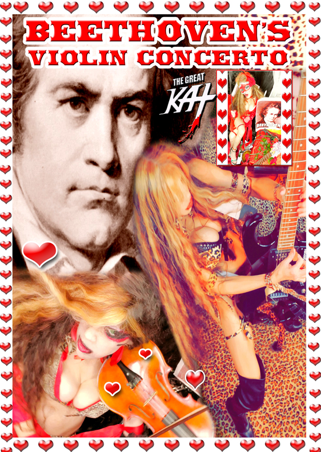 THE GREAT KAT'S BEETHOVEN'S VIOLIN CONCERTO for GUITAR AND VIOLIN! From NEW BEETHOVEN RECORDING AND MUSIC VIDEO! CELEBRATE BEETHOVEN'S 250TH BIRTHDAY-DEC 16, 2020-with THE GREAT KAT REINCARNATION of BEETHOVEN! 