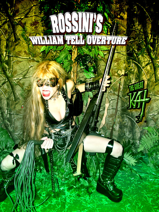 MUSIC VIDEO PHOTOS of THE GREAT KAT'S ROSSINI'S "WILLIAM TELL OVERTURE"!