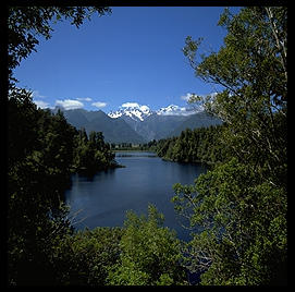 Lake Matheson (with Mt. Cook in background).  South Island, New Zealand.