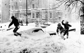 Children playing in Blizzard