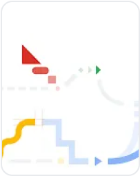 formas y líneas con los colores de google