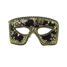 Picture of Black & Gold Glitter Zorro Mask