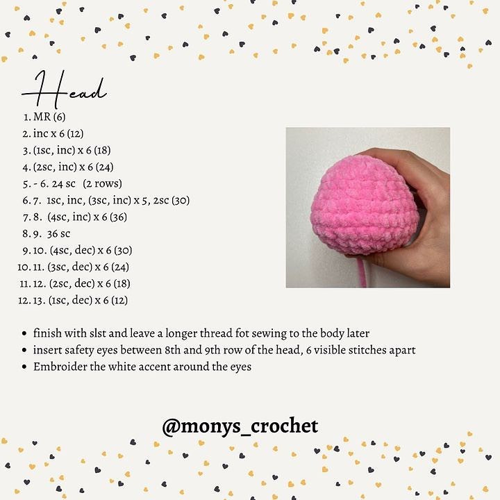 pink little pig crochet pattern