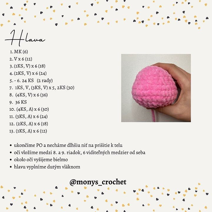 pink little pig crochet pattern