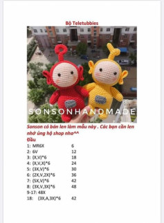 Chart móc Teletubbies