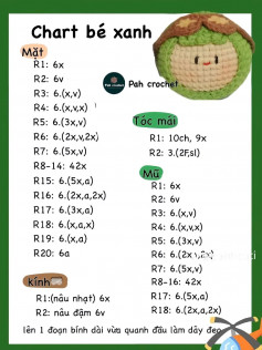 chart móc len bé xanh