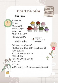 Chart Hướng dẫn móc bé nấm