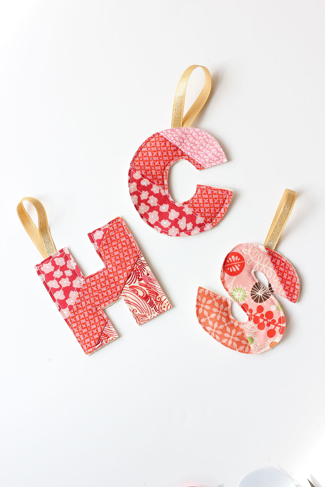 Fabric Monogram Ornaments