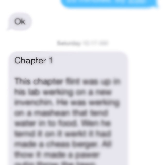 Blurry screen shot of a texted chapter synopsis.