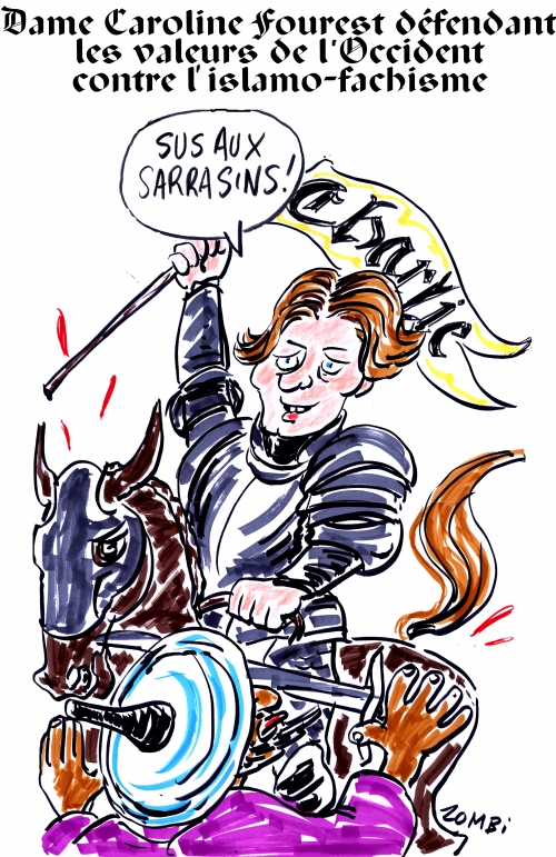 webzine,zébra,bd,gratuit,fanzine,bande-dessinée,caricature,caroline fourest,islamo-fachisme,jeanne-d'arc,marine le pen,besson,dessin,presse,editorial cartoon,zombi