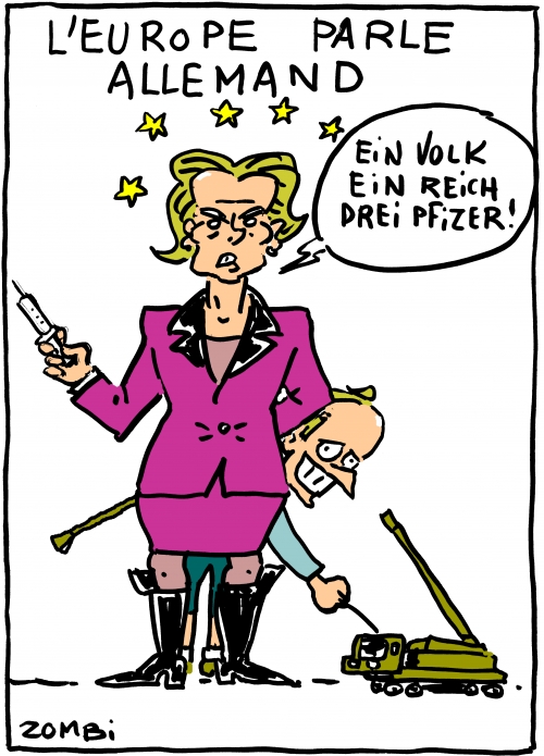 webzine,bd,zébra,gratuit,fanzine,bande-dessinée,caricature,ursula von der leyen,europe,macron,caesar,allemagne,guerre,dessin,presse,satirique,zombi