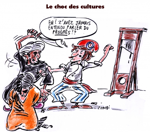 webzine,gratuit,zébra,bd,fanzine,bande-dessinée,satirique,caricature,décapitation,otage,hervé gourdel,guillotine,sans-culottes,exécution,dessin,presse,editorial cartoon,zombi