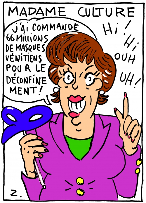 webzine,bd,zébra,gratuit,fanzine,bande-dessinée,caricature,roselyne bachelot,culture,ministre,carnaval,masque,coronavirus,épidémie,politique,dessin,presse,satirique,zombi