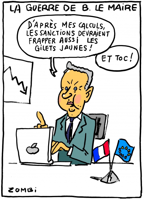 webzine,bd,fanzine,zébra,gratuit,bande-dessinée,caricature,bruno le maire,guerre,économie,sanctions,poutine,russie,gilets jaunes,dessin,presse,satirique,zombi