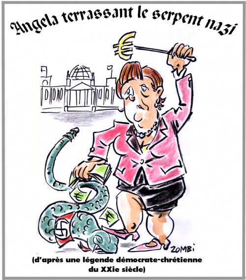 webzine,bd,zébra,fanzine,gratuit,bande-dessinée,caricature,karikatur,angela merkel,nazi,bundestag,victoire,démocrate-chrétien,dessin,presse,satirique,editorial cartoon,zombi