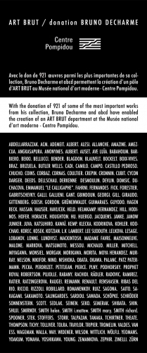 abcd art brut,bruno decharme,donation d'art brut au mnam,centre beaubourg,centre pompidou,bernard blistène,andré breton,andrew edlin,l'aracine,lam,donation daniel cordier,musée d'art populaire américain