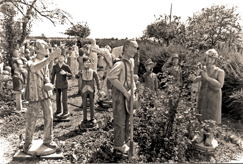 Gabriel Albert, environnements spontanés, inspirés du bord des routes, habitants-paysagistes, inventaire du patrimoine, sculpture naïve