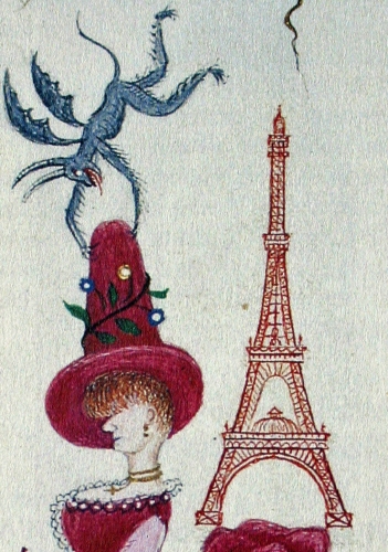 Augustin Gonfond, la Parisienne et la Tour Eiffel, Livre de communion enluminé de Joséphine, 1890.jpg