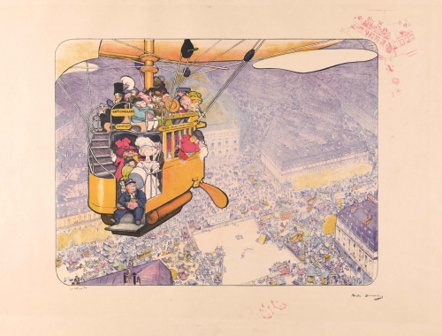 andré devambez,petit palais,gulliver,dirigeablobus,illustration jeunesse, grimace