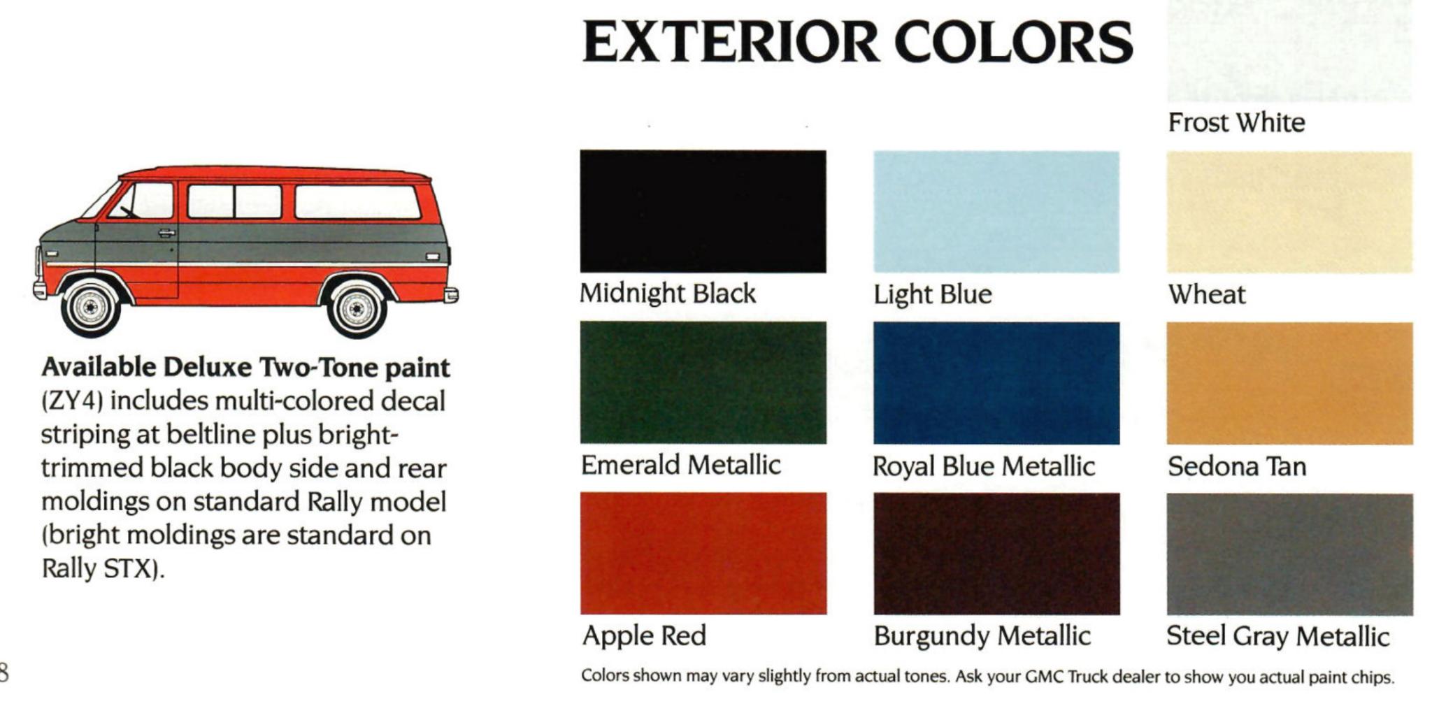 Paint Colors and paint codes for GMC