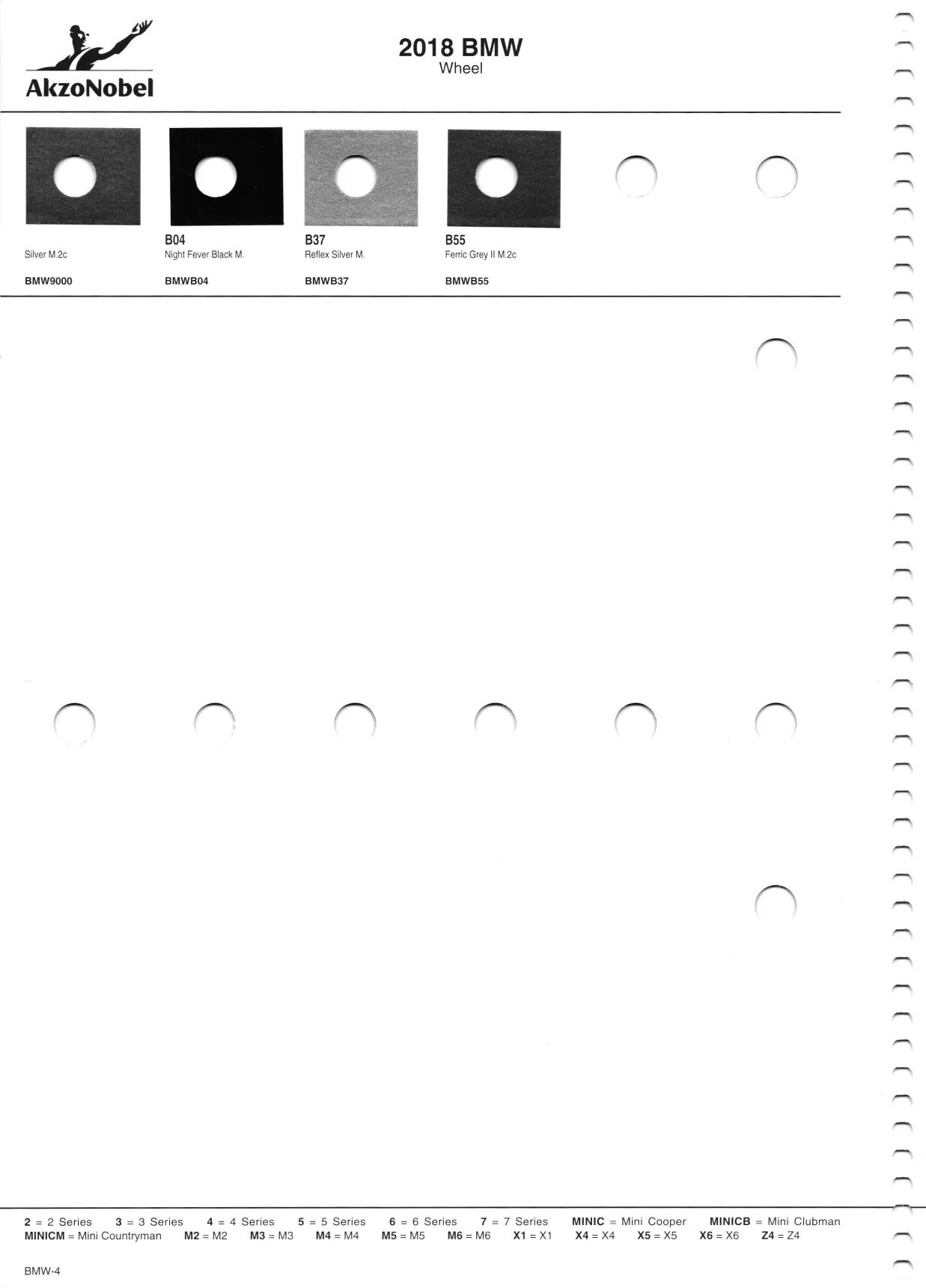 Exterior, Accent, Wheel & underhood Colors used by BMW and Mini Cooper Vehicles in 2018