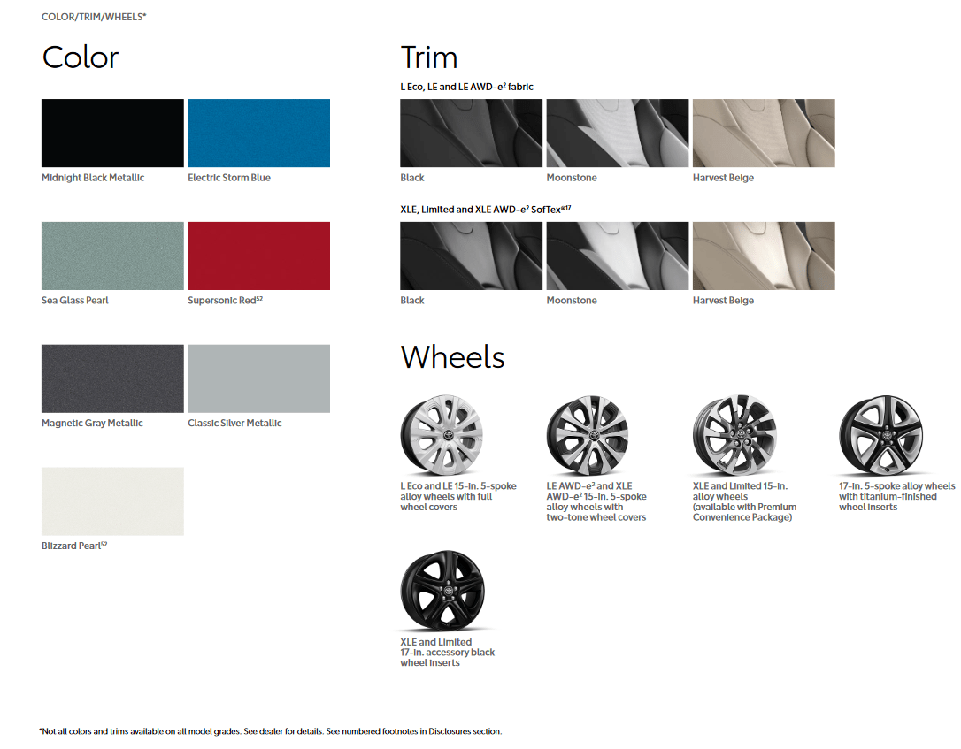 Exterior Paint Options for the Toyota Prius vehicle