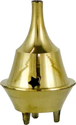 SMALL BRASS CONE INCENSE BURNER