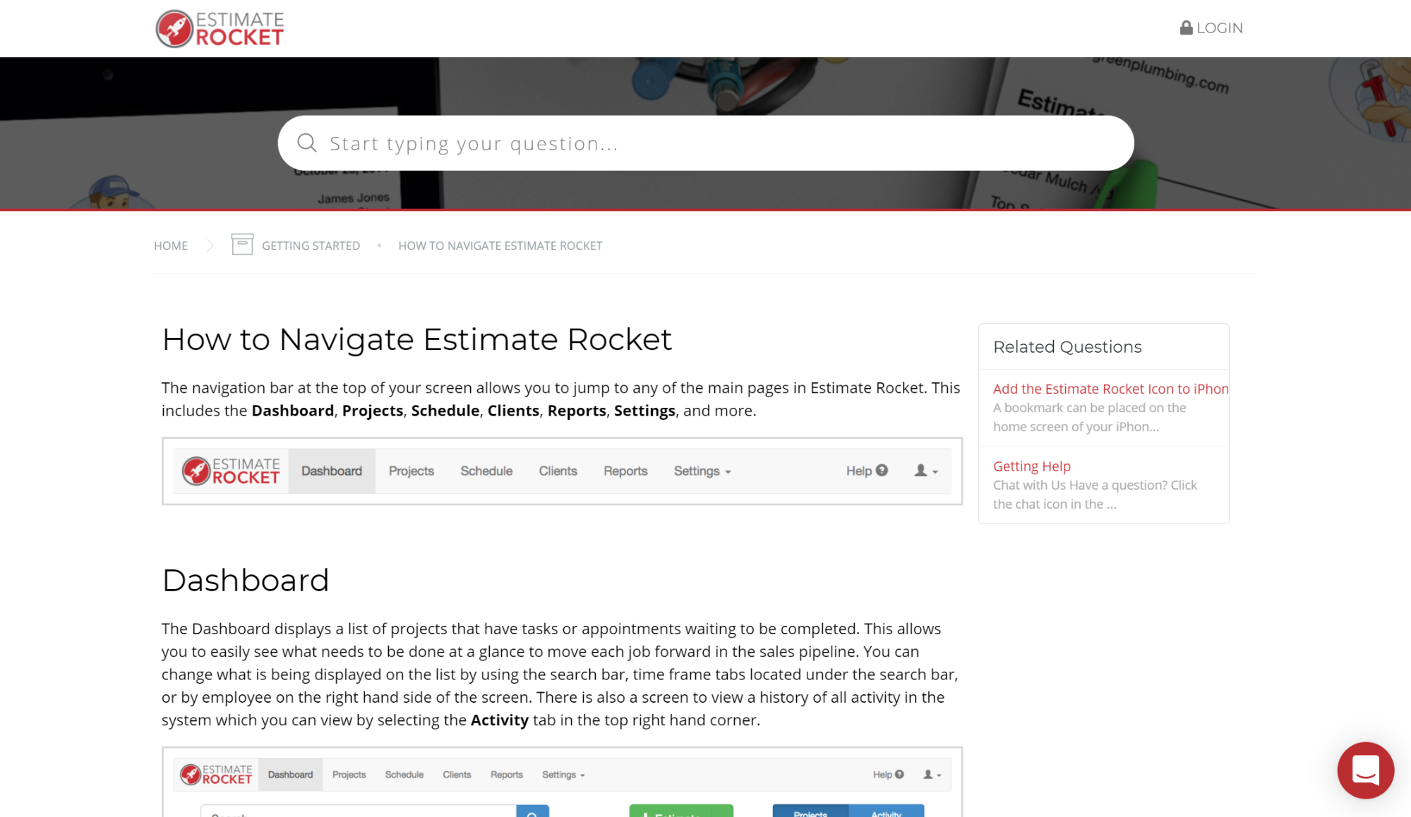 Example of structuring a knowledge base from Estimate Rock