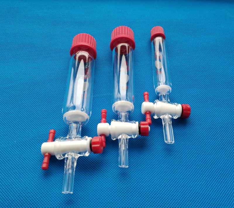 10 25 50 100 250ml Lab use Glass Solid Phase Peptide Synthesis Vessel with fritted disc PTFE Stopcock