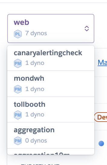 select a process type drop-down