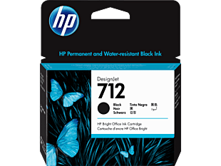 Cartucho de tinta DesignJet HP 712 de 80 ml, negro (3ED71A)