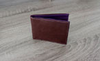 Flap wallet for men - Row Brown and Ultra Violet Leather