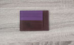 rigid wallet for men - Row Brown and Ultra Violet Leather