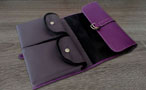 Men's Toilet Bag - Ultra Violet leather