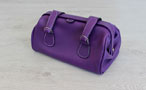 Leather toilet bag for men - Ultra Violet geniune leather